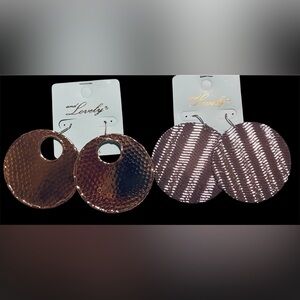 Gold and Silver Textured Earrings 2 Pairs